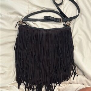 Fringe Black Express Shoulder Bag